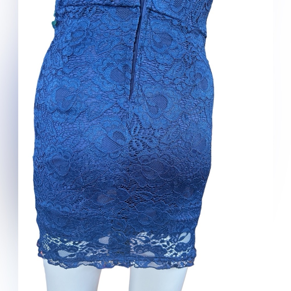 Speechless - Womens Blue Lace Mini Dress Sz. SM - Picture 8 of 12